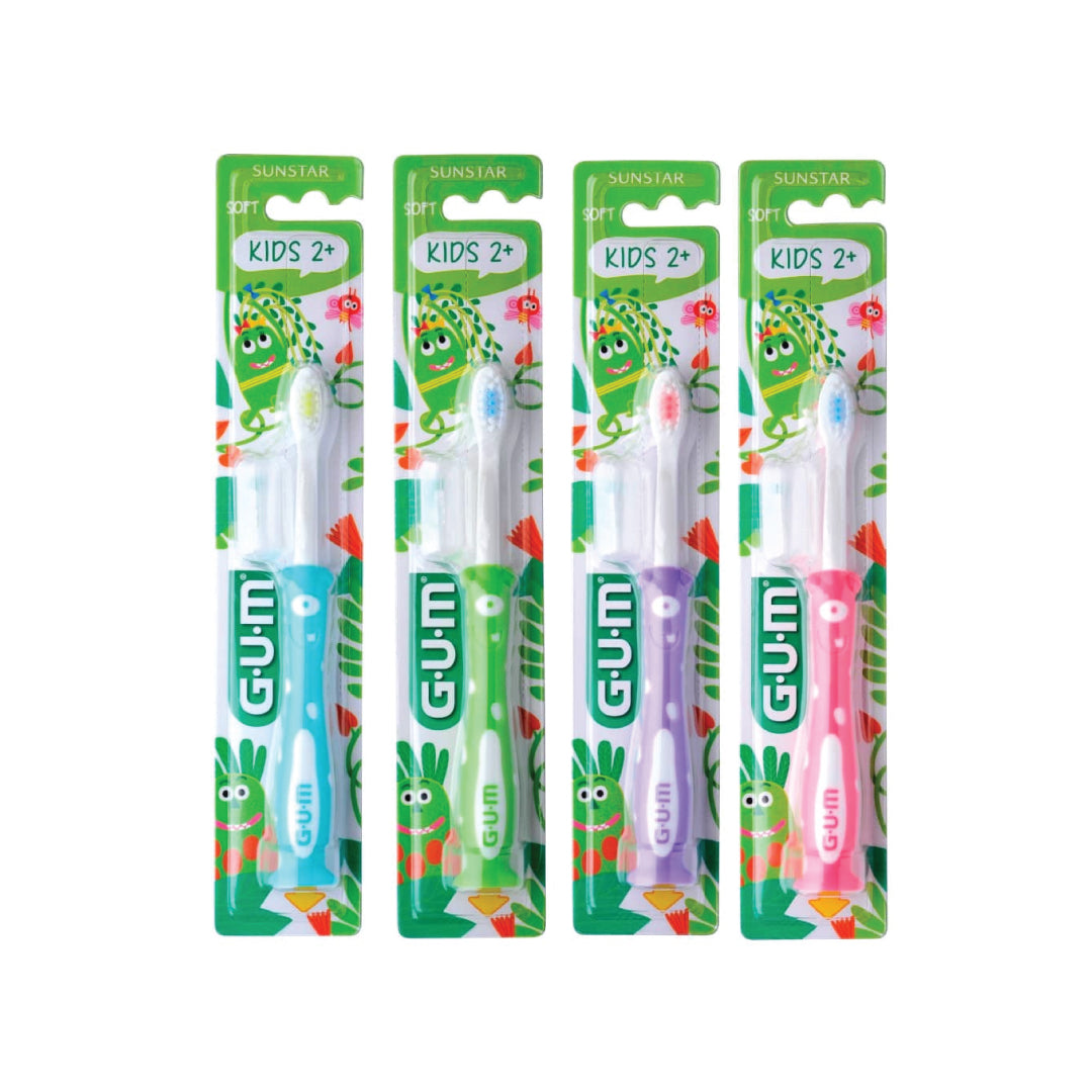 GUM KIDS MONSTERS minkštas dantų šepetėlis vaikams (2+ m.)