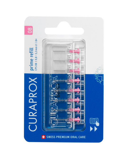 CURAPROX PRIME START tarpdančių šepetėlių papildymas, 8 vnt.