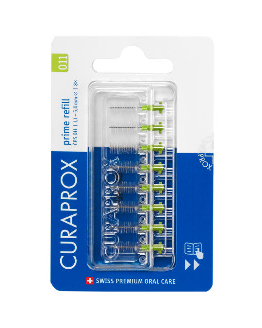 CURAPROX PRIME START tarpdančių šepetėlių papildymas, 8 vnt.