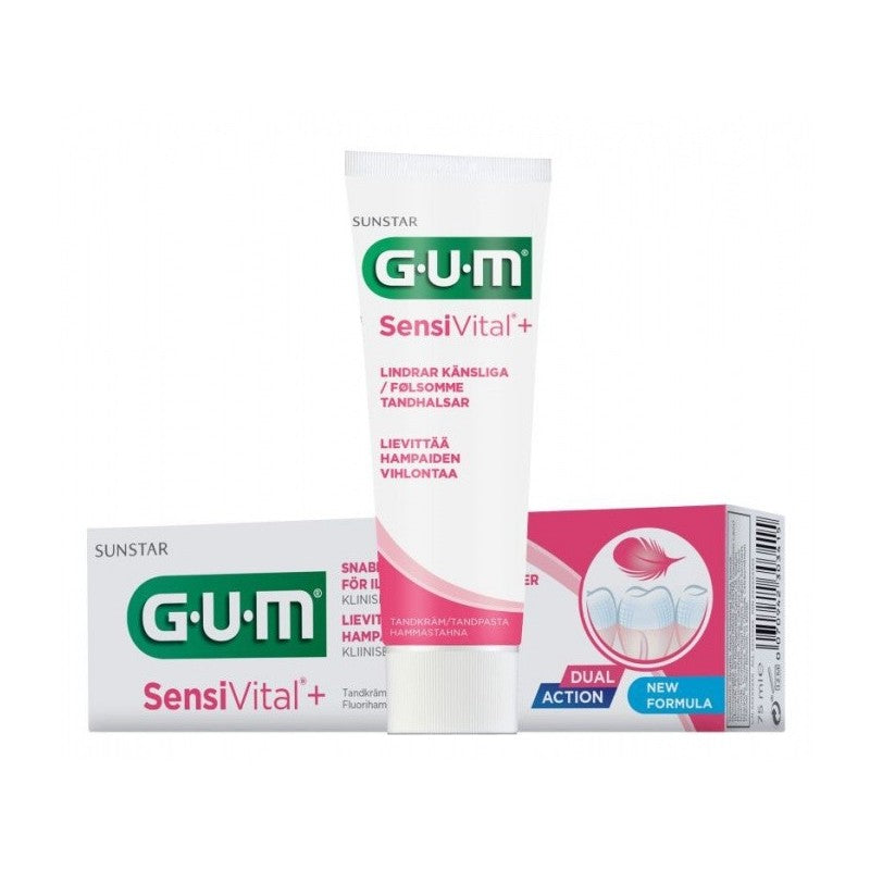 GUM dantų pasta Sensivital 75ml, kasdienė jautrių dantų ir dantenų apsauga