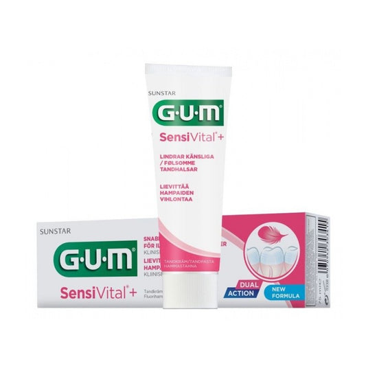 GUM dantų pasta Sensivital 75ml, kasdienė jautrių dantų ir dantenų apsauga