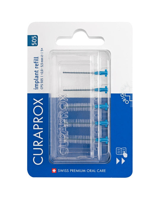 CURAPROX PRIME START tarpdančių šepetėlių papildymas implantams, 5 vnt.
