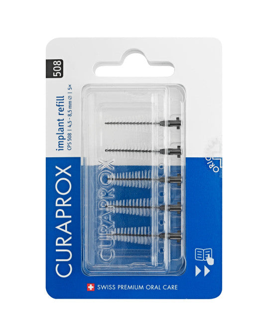 CURAPROX PRIME START tarpdančių šepetėlių papildymas implantams, 5 vnt.